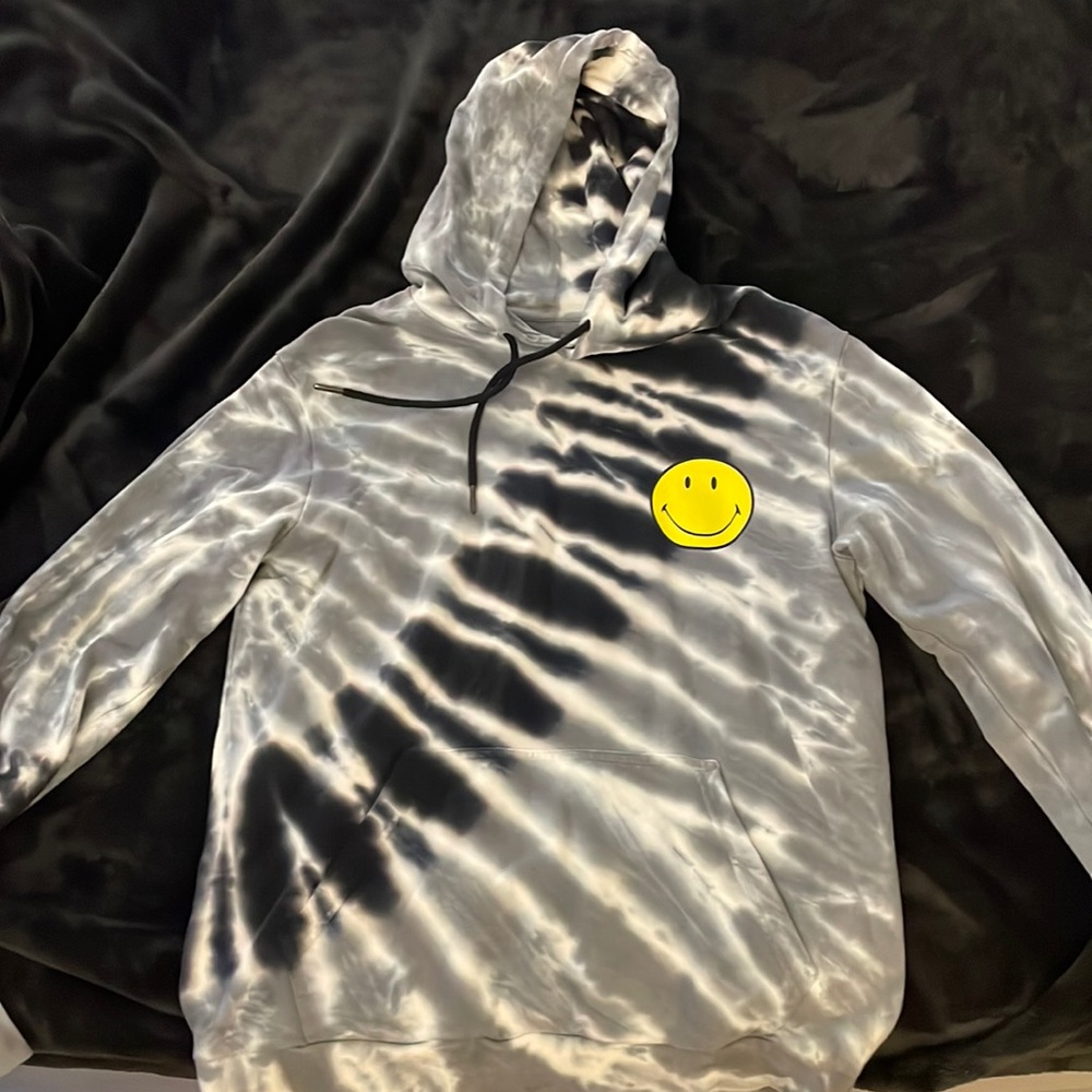 Life is a joke tie-dye smiley face hoodie size SMALL